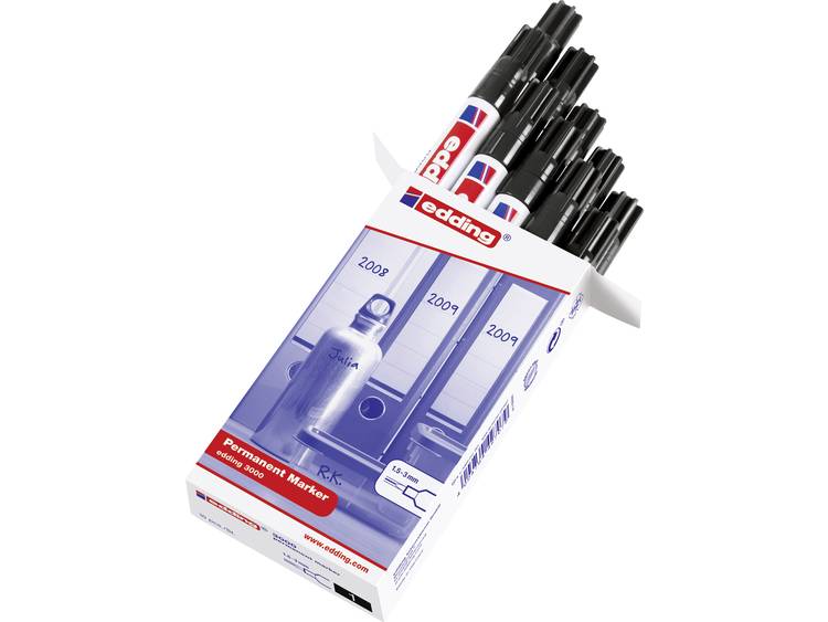 Viltstift Edding 3000 rond zwart 1.5-3mm