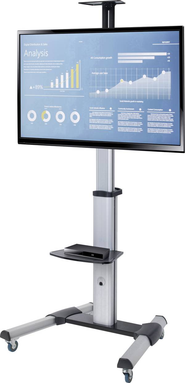 SpeaKa Professional PREM-LINE XL FS10S-46T TV-wagen 94,0 cm (37") - 177,8 cm (70") Kantelbaar, Roteerbaar, In hoogte verstelbaar