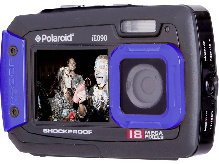 Polaroid IE90 Digitale camera 18 Mpix Zwart-blauw Onderwatercamera, Stofdicht, Frontdisplay