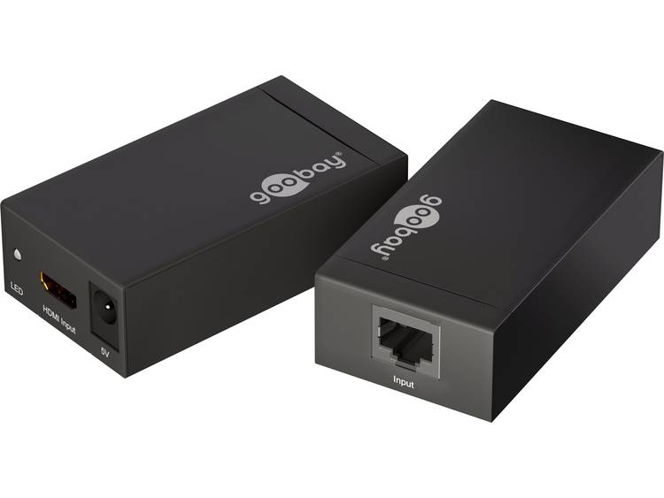 HDMI, LAN (10-100 MBit-s) Extender (verlenging) via netwerkkabel RJ45 Goobay 58972 60 m