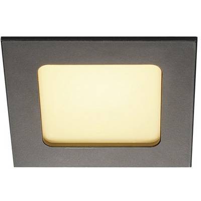 Rechthoekige LED-plafondlamp met warm, geel licht in een donker frame. Geschikt voor moderne interieurs.