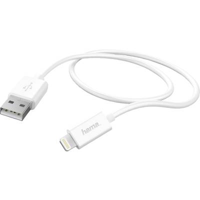 Hama Apple iPad/iPhone/iPod Aansluitkabel [1x USB-A 2.0 stekker - 1x Apple dock-stekker Lightning] 1.00 m Wit