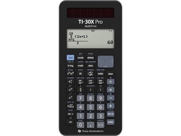 Schoolrekenmachine Texas Instruments TI-30X Pro MathPrint Zwart Aantal displayposities: 16 werkt op 