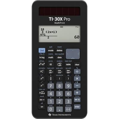 Texas Instruments TI-30X Pro MathPrint  Schoolrekenmachine  Zwart Aantal displayposities: 16 werkt op batterijen, werkt 