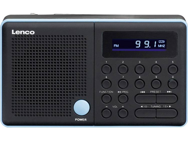 Lenco MPR-034 FM Transistorradio SD, USB, FM Herlaadbaar Zwart, Blauw