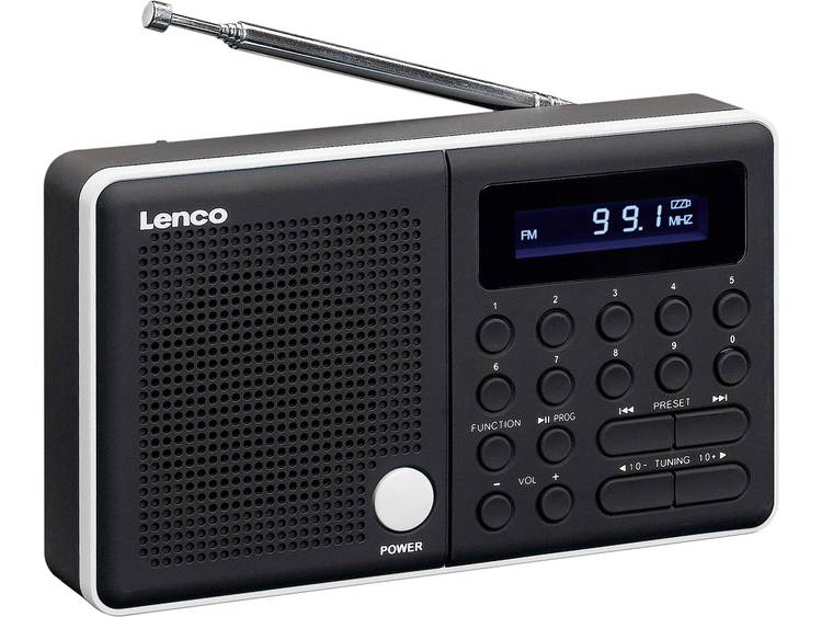 Lenco MPR-034 FM Transistorradio SD, USB, FM Herlaadbaar Zwart, Wit