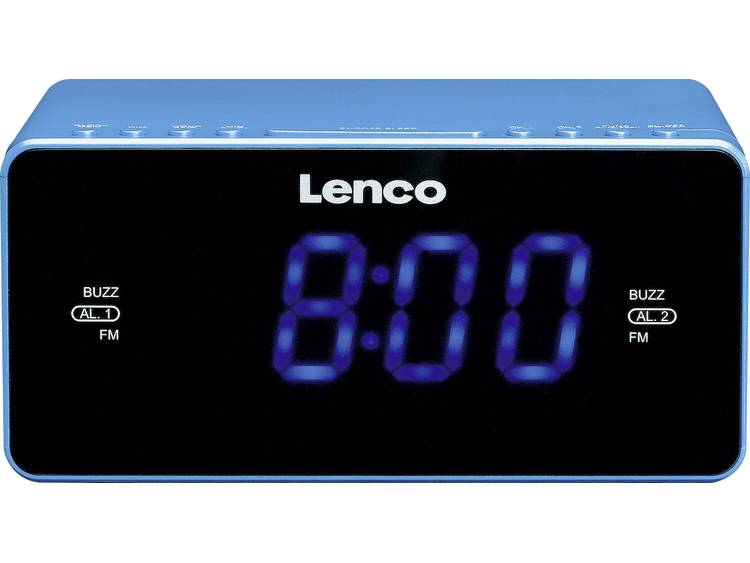 Lenco CR-520 FM Wekkerradio AUX, FM, USB Accu laadfunctie Blauw