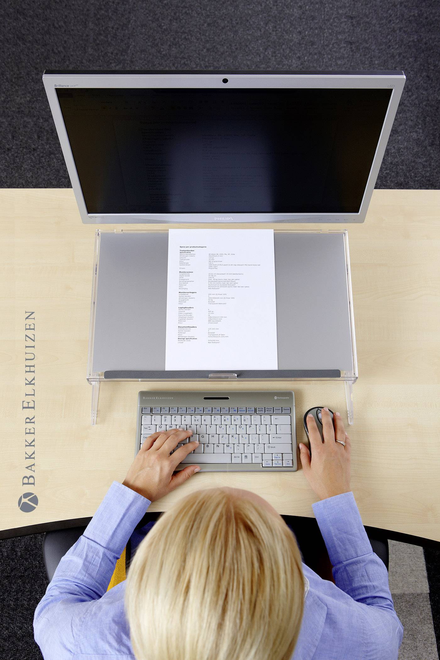 BakkerElkhuizen BNEFDESK640 Documenthouder Transparant (b x h x d) 520 x 390 x 170 mm-11
