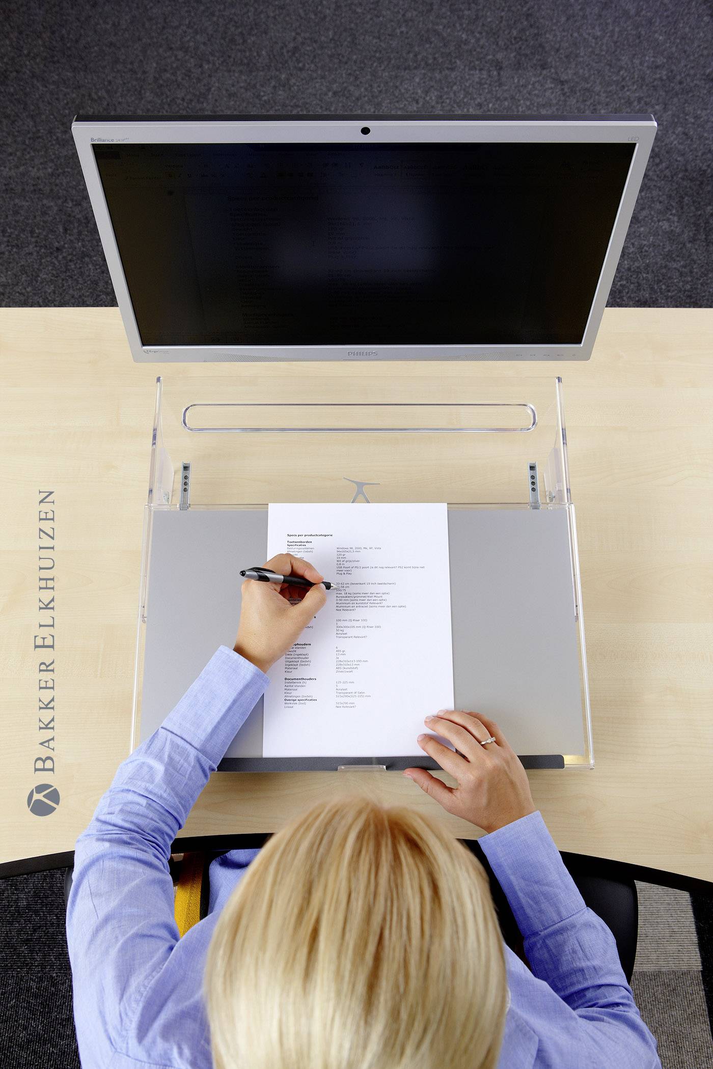 BakkerElkhuizen BNEFDESK640 Documenthouder Transparant (b x h x d) 520 x 390 x 170 mm-17