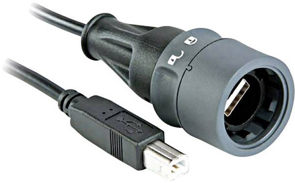 BULGIN PXP6040/A/5M00 Kabel; USB 2.0; USB-A-stekker,USB-B-stekker; 4m; IP66,IP68,IP69K - 1 stuk