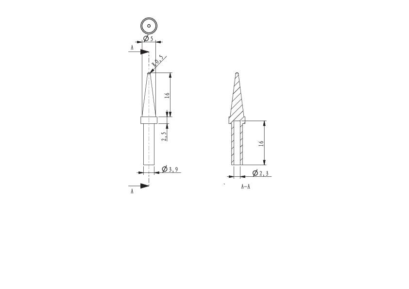 Technische tekening toont twee aanzichten van een tandwiel met afmetingen. Een vooraanzicht en een zijaanzicht met aanduidingen.