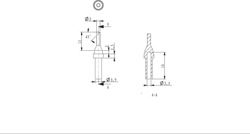 Technische tekening van een ventiel met verschillende aanzichten en afmetingen. Toont doorsnede-aanzicht met gedetailleerde maatvoering.