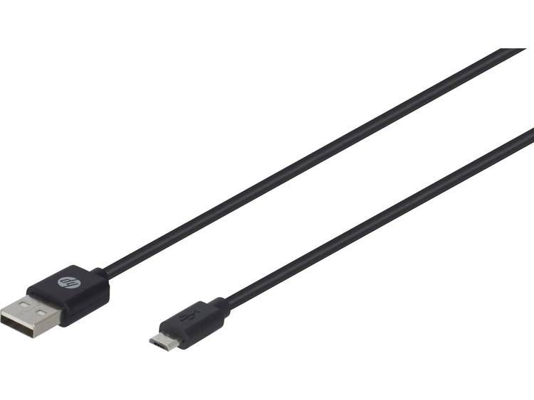USB 2.0 Kabel HP [1x USB-A 2.0 stekker 1x Micro-USB 2.0 stekker B] 3 m Zwart