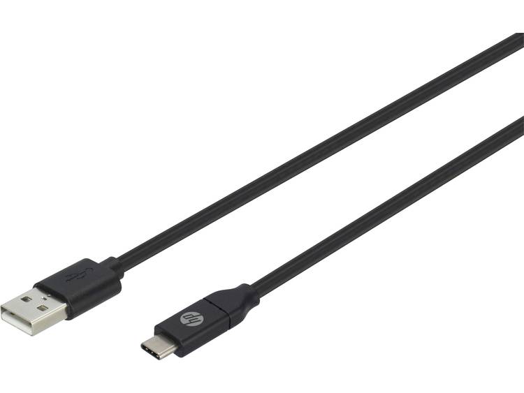 USB 2.0 Kabel HP [1x USB-A 2.0 stekker 1x USB-C stekker] 3 m Zwart