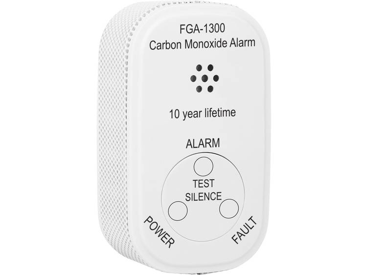 Koolmonoxidemelder incl. batterij (10 jaar), met interne sensor Smartwares FGA-13000 werkt op batter