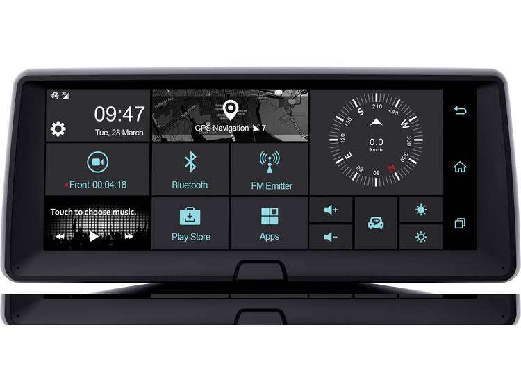 Phonocar VM321E Dashboard Multimediasystem Dashcam met GPS Microfoon, WiFi, Touchscreen, Display