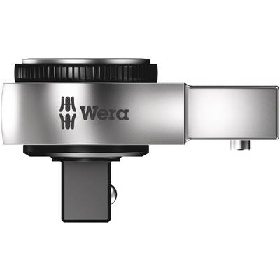 Zilveren steeksleuteladapter met zwart tandwiel, voorzien van het Wera-logo.