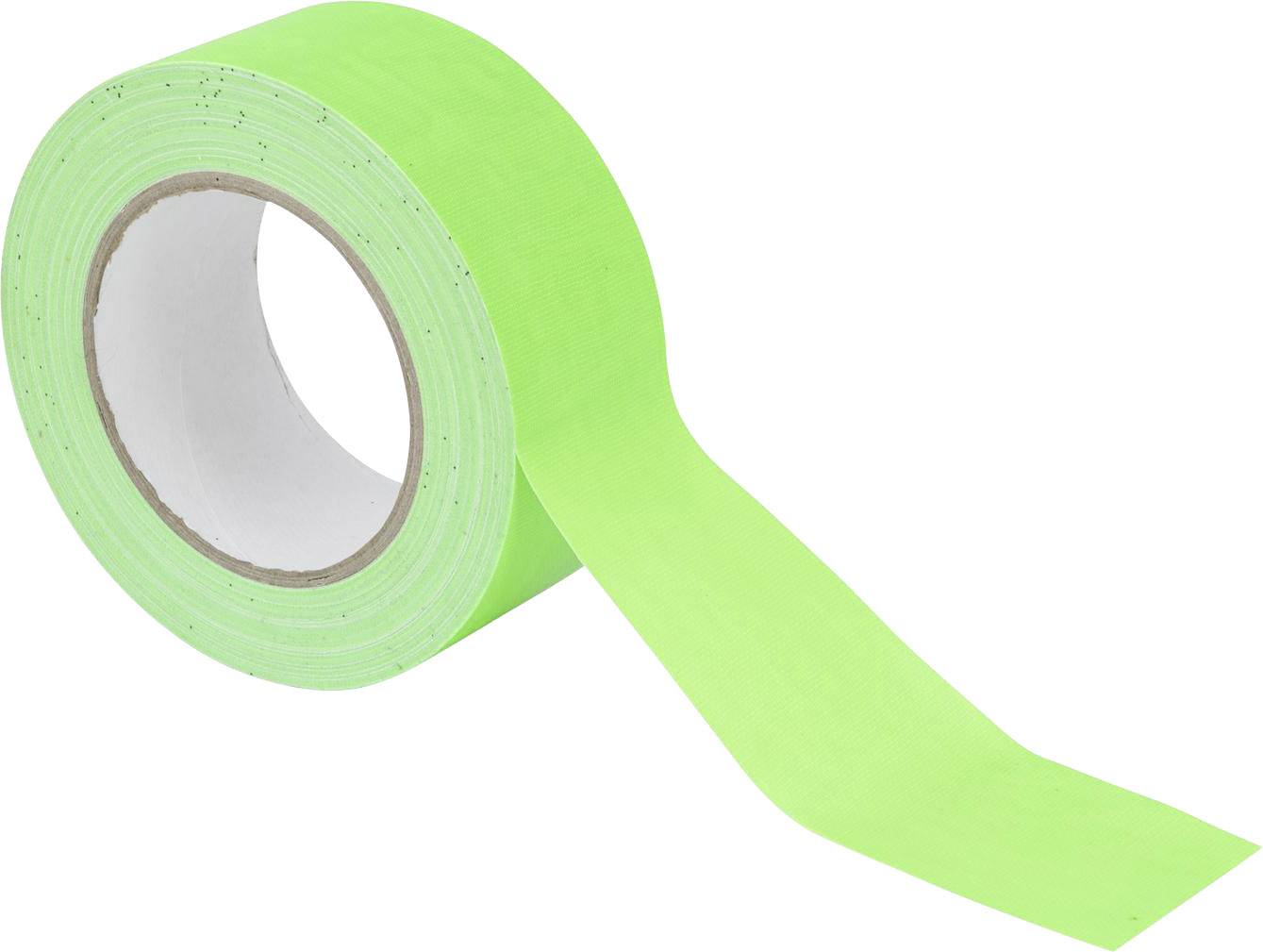 Groene rol plakband met een gedeeltelijk uitgerold plakbandje, op een witte achtergrond.