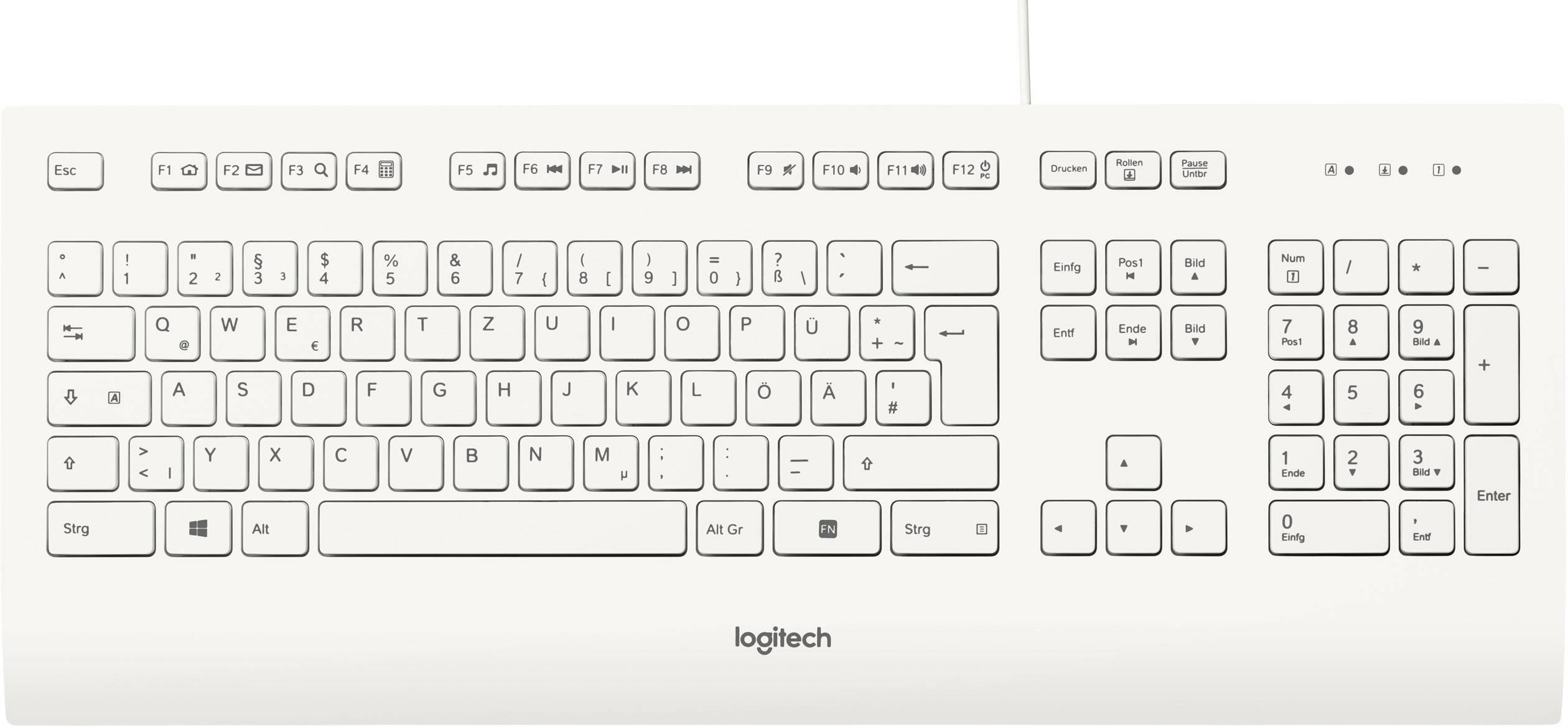 Logitech K280E Bedraad Toetsenbord Wit USB Interface (Windows) (920-008319)-0