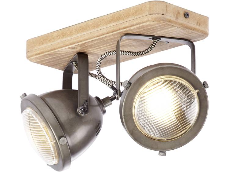 Plafondspot LED GU10 50 W Brilliant Carmen Wood 72029-84 Hout, RVS (geborsteld)