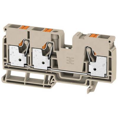 Elektrische aansluitblok met hefboomconstructie, vervaardigd uit kunststof en metaal, biedt twee aansluitpunten. Geschikt voor montage op DIN-rail.