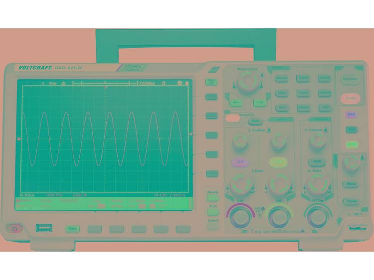VOLTCRAFT DSO-6202E Digitale oscilloscoop 200 MHz 2-kanaals 1 GSa-s 40000 kpts 14 Bit Digitaal geheu