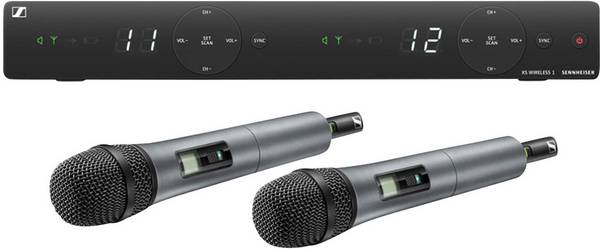 Draadloze microfoonset Sennheiser XSW 1-825 Dual-E Zendmethode:Radiografisch Incl. klem