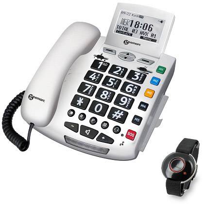 Geemarc SERENTIES Vaste seniorentelefoon Incl. noodoproep Verlicht Wit