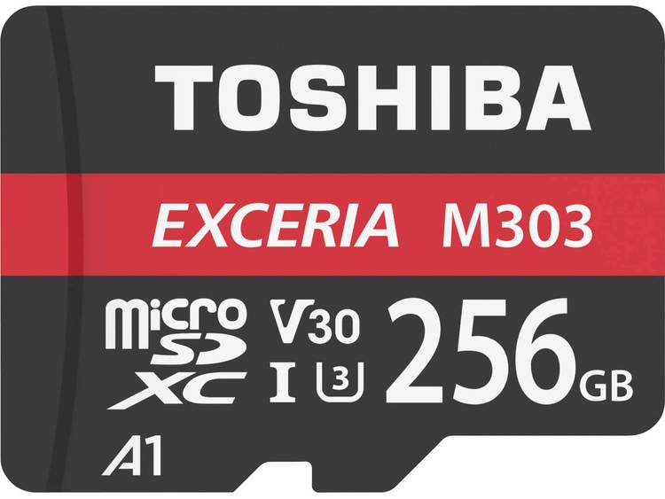 Toshiba M303 Exceria 256 GB microSDXC-kaart Class 10, UHS-I, v30 Video Speed Class, UHS-Class 3 incl