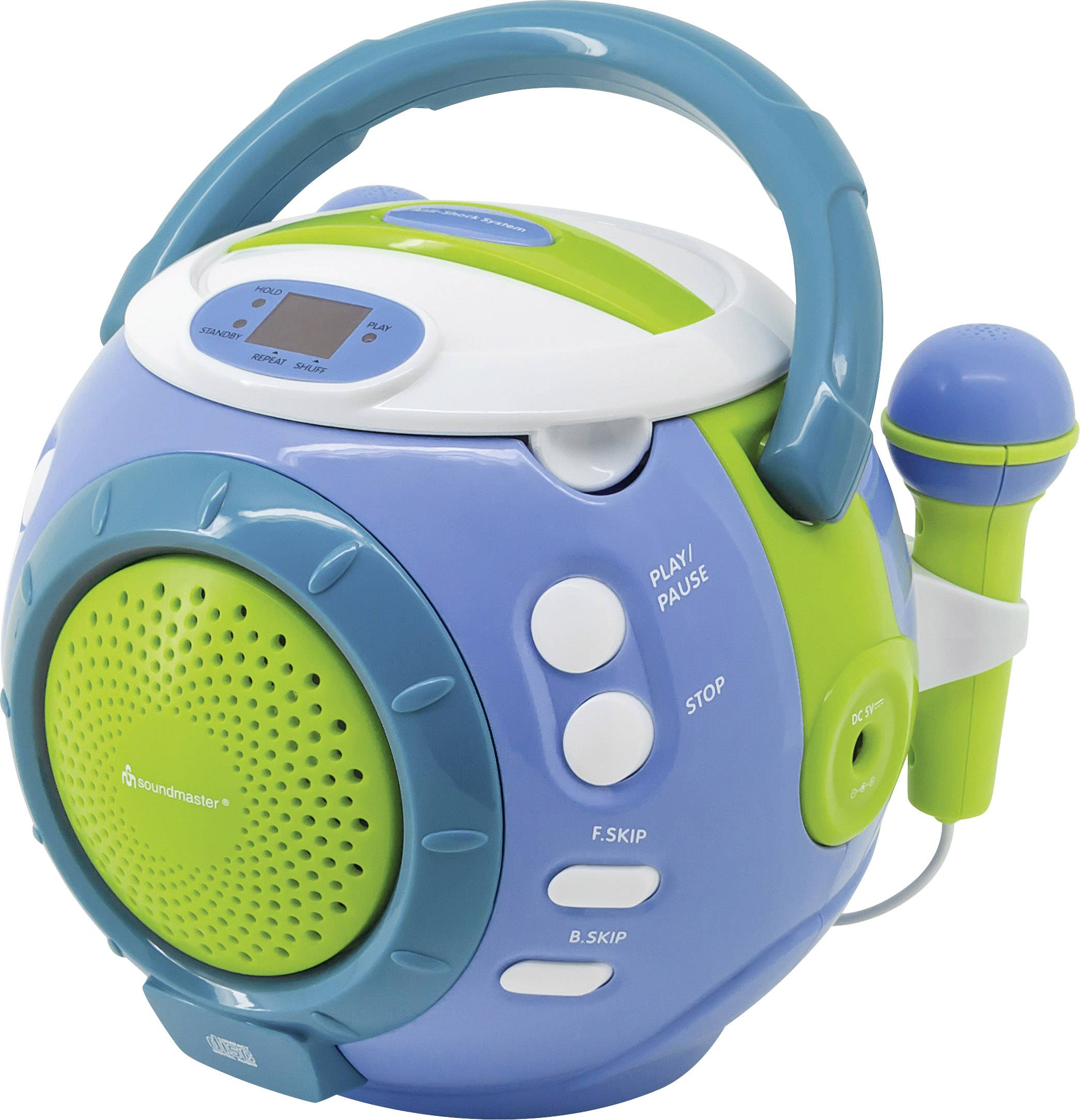 SoundMaster KCD1600BL Kinder CD-speler CD Incl. Karaoke-functie Blauw ...