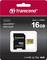 'Transcend 500S microSDHC UHS-I Kaart, 16 GB, Leessnelheid tot 95 MB/s, Klasse 10, U3, V30, 4K.' Verpakking toont kaart en adapter.