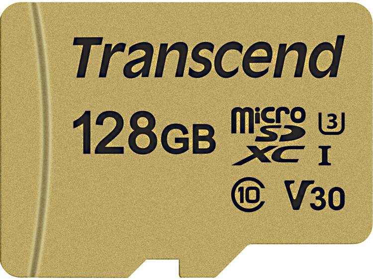 Transcend Premium 500S 128 GB microSDXC-kaart Class 10, UHS-I, UHS-Class 3, v30 Video Speed Class in