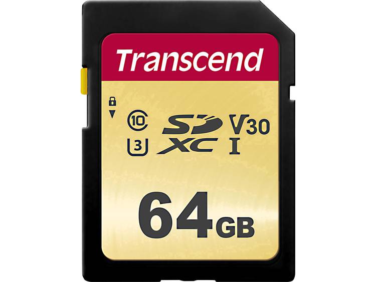 Transcend Premium 500S SDXC-kaart 64 GB Class 10, UHS-I, UHS-Class 3, v30 Video Speed Class