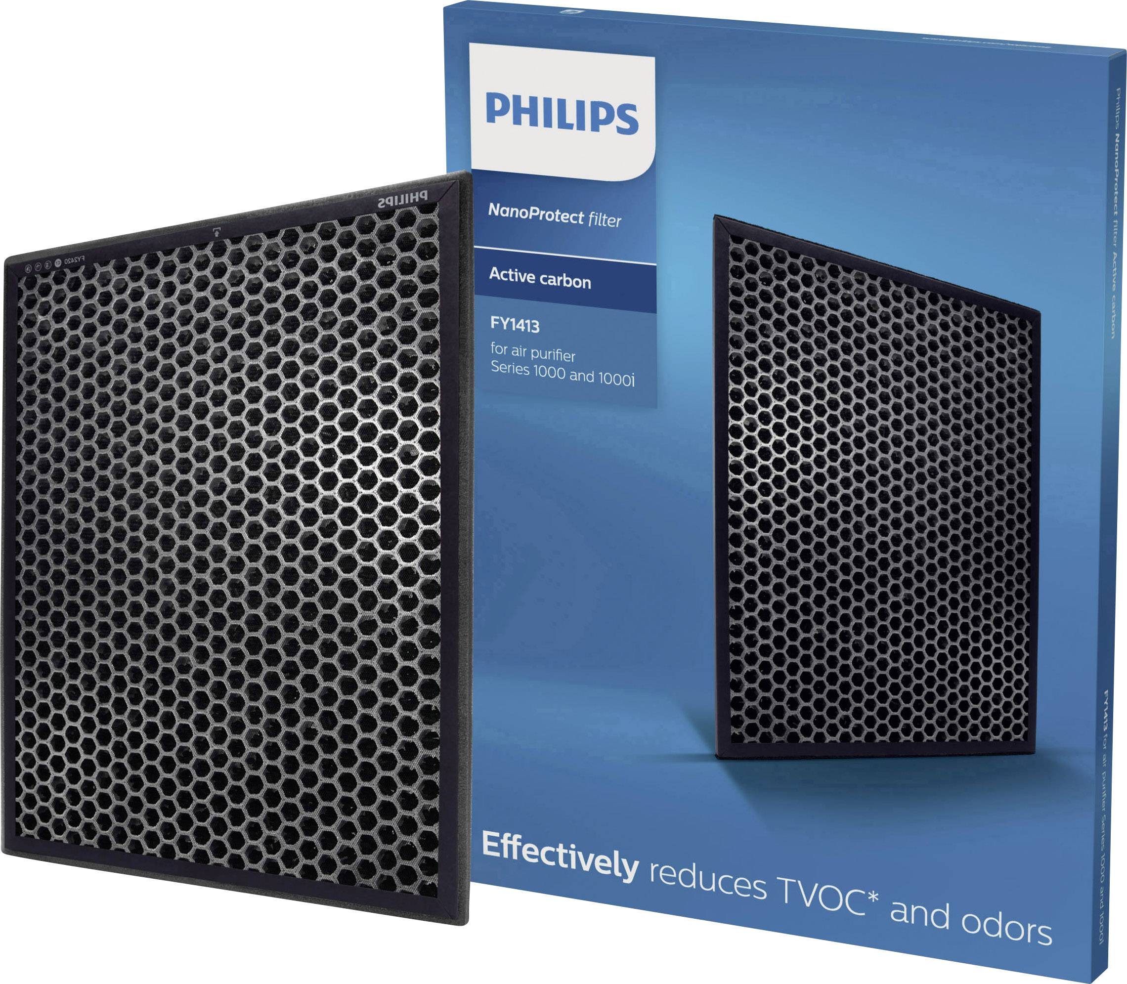Een Philips NanoProtect-filter met actieve kool, geschikt voor luchtzuiveraars van de 1000 en 1000i-serie.