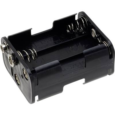 TRU COMPONENTS BH-363-1B Batterijhouder 6 AA (penlite) Drukknopaansluiting