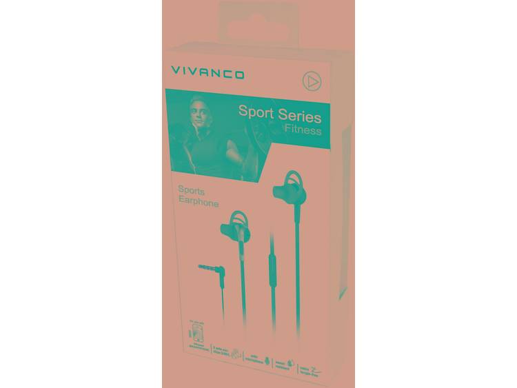 Vivanco SPORT FITNESS Koptelefoon In Ear Audiokabel Zwart metallic Bestand tegen zweet