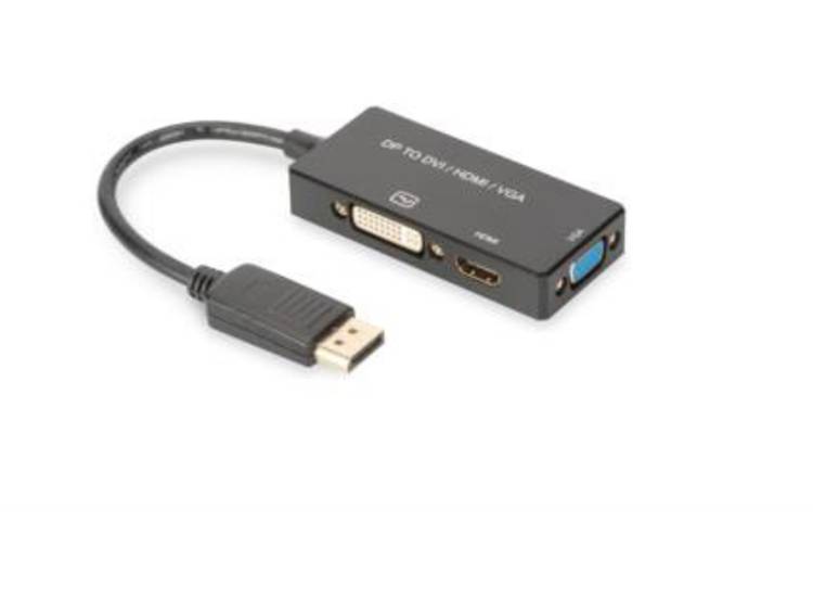 ASSMANN Electronic AK-340418-002-S DP, HDMI DVI + VGA Zwart kabeladapter-verloopstukje
