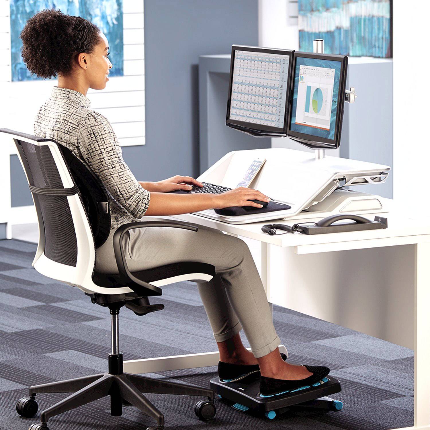 Fellowes 8080101 ergonomisch zit-sta-werkstation voor 1 monitor