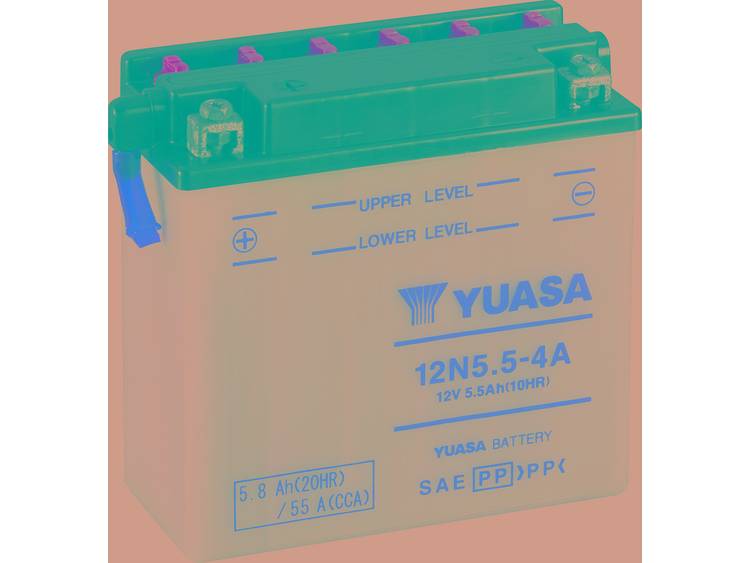 Yuasa 12N5.5-4A accu 12V 5,5Ah(10h) 138x60x130x130 (incl. 0,4L accuzuur)