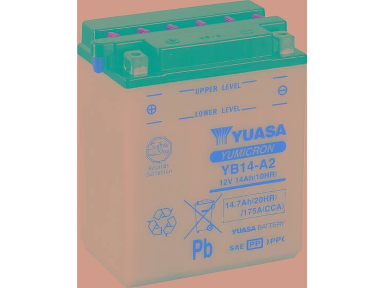 Yuasa YB14-A2 accu 12V 14Ah(10h) 134x89x166x166 (incl. 0,8L accuzuur)