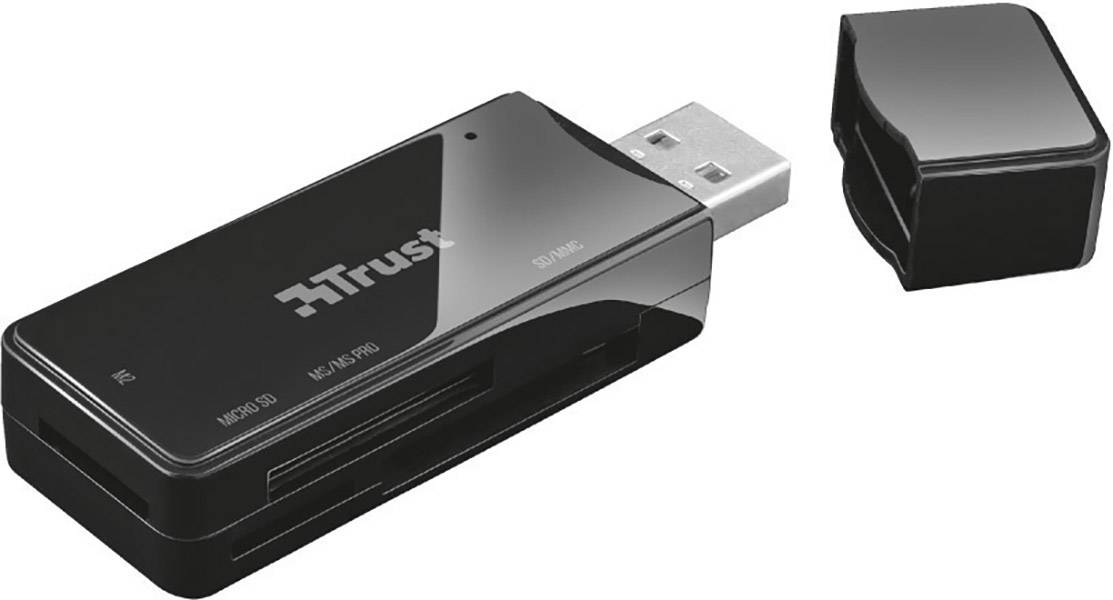 Trust NANGA USB2.0 CARDREADER - MS Micro (M2) - Geheugenstick - MicroSD (TransFlash) - SD - Zwart - USB - USB -