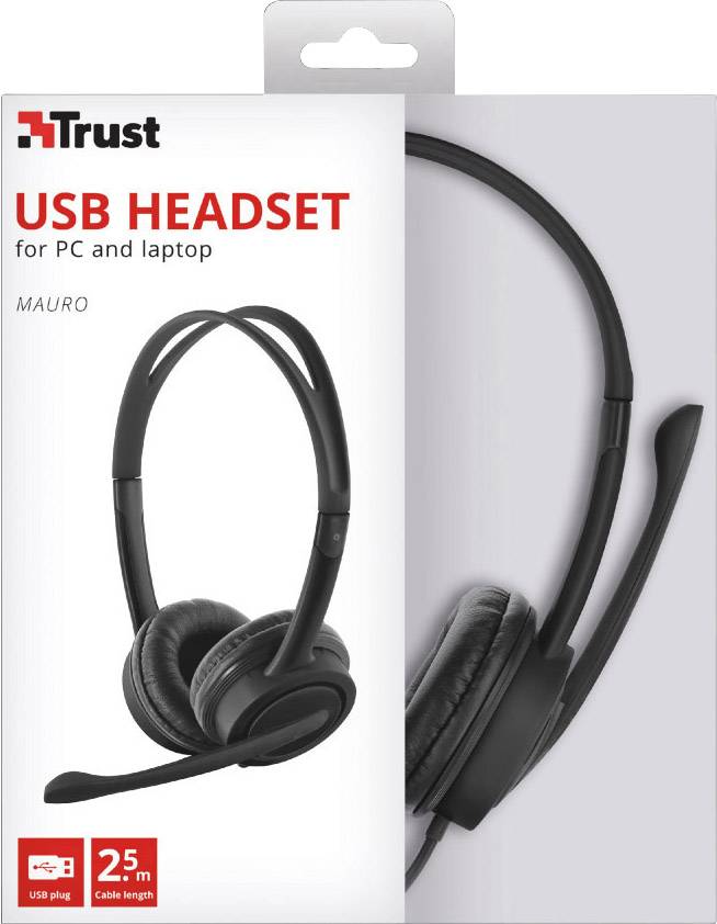 Trust Mauro On Ear headset Kabel Zwart Volumeregeling, Microfoon uitschakelbaar (mute) Computer-3