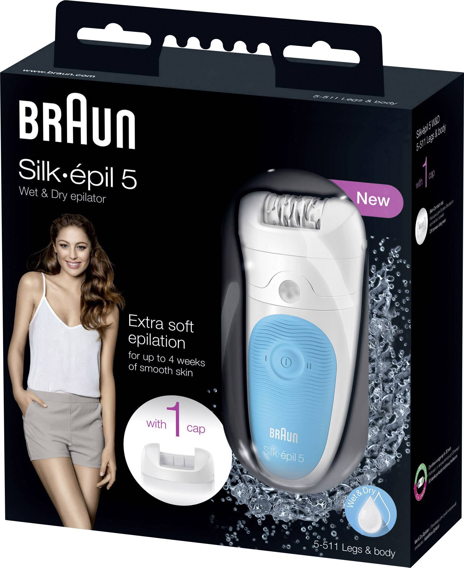 Epilator Braun Silk-épil 5-511 Wit, Turquoise | Conrad.nl