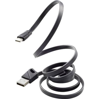 Renkforce USB-kabel USB 2.0 USB-A stekker, USB-C stekker 1.00 m Zwart  RF-3376014