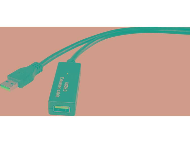 USB 3.0 Verlengkabel Renkforce [1x USB 3.0 stekker A 1x USB 3.0 bus A] 10 m Zwart