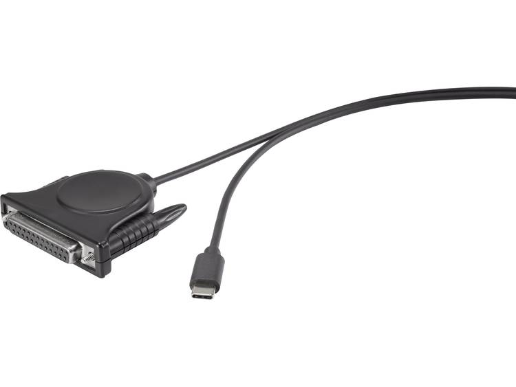 Parallel Aansluitkabel Renkforce [1x USB-C stekker 1x D-sub bus 25-polig] 1.8 m Zwart