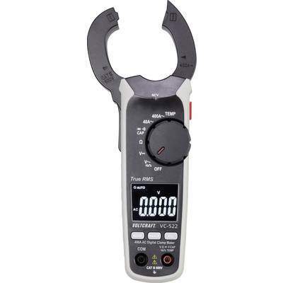 Digitale ampèremeter met open klembeugelmechanisme, display toont '0.000'. Ideaal voor het meten van wisselstroom tot 400A.