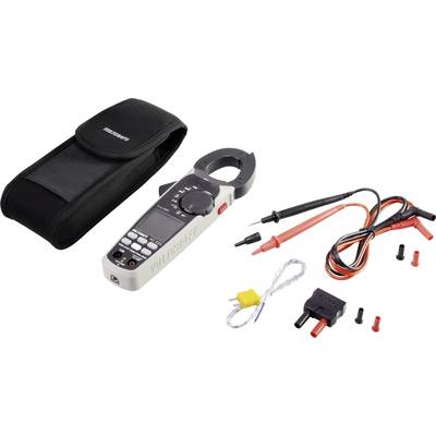 Digitaal multimeter-set met tang, kabels, meetpennen en draagtas, ideaal voor elektrische metingen en diagnoses.
