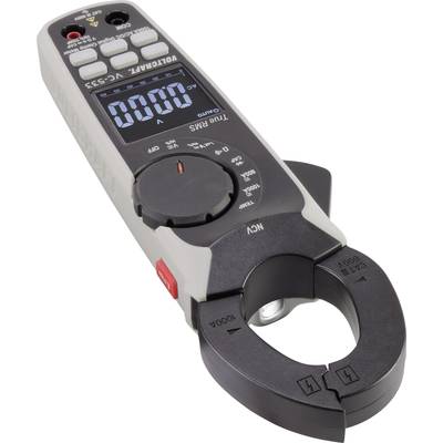 Digitale multimeter met stroomtang geeft '000.0 V' weer op het display, geschikt voor spanning- en stroommetingen in AC/DC.