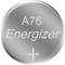 'Ronde A76 Energizer-batterij met plusteken op het oppervlak.'